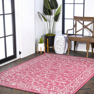 Charleston Vintage Filigree Textured Weave Indoor/outdoor Area Rug